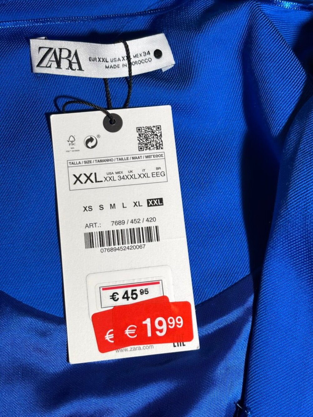 NWT Zara Jacket Dress Royal Blue - Picture 9 of 9